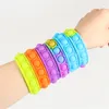 Push bubble fidget armband leksaker regnbåge squeze sensory ring silikon dekompression leksak pussel tryck finger stress armband pressande boll armband 14 färger