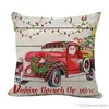 Christmas Santa Claus pillow case 45*45cm linen Cushion Cover Printed Pillow Cover home car Decorative pillowcase XDH0207
