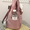 Sacos da escola 2021 Pequeno Bonito Luminosa Mochila Estudante Longa Livro Livro Orelhas Nylon Bag Mulheres Kawaii para Adolescentes