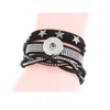 7 colori Xinnver Snap multistrato strass avvolgere bracciale in pelle cristallo 18mm bottoni automatici bracciali braccialetti F jllsXG