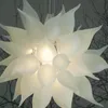 Lampe à suspension contemporaine lustre en cristal blanc givré éclairage lustres en verre soufflé à la main pour salon personnalisé 24 ou 32 pouces