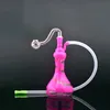 Mini vaso colorido pyrex vidro plataforma de petróleo bong tubulação de espessura pequeno queimadores tubulações Dab equipamento mini beaker boss