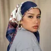 Sciarpe testa sciarpa donne quadrate 90*90 cm di seta foulard raso bandana cheveux collo morbido hijab capelli hijab per donne