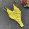 Swimsuit Kobiety Solidne Stroje Kąpielowe Monokini Push Up High Cut Swimsui Bandaż Kostium kąpielowy Thong 210702