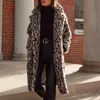 Lyx Fashion Leopard Long Teddy Bear Jackor Coats Kvinnor Vinter Tjock Varm Ytterkläder Märke Fashion Faux Fur Coat Kvinna 210925