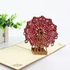 Greeting Cards 3D Ferris Wheel Cut With Envelope Valentine May Love Goes Round And