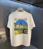 2024 Homme T -skjorta Män och kvinnor Luxur Designer Old Castle Tees BB Loose Crew Neck Baleciaga Vintage Shirts Paris Overdimensionerade kläder TN