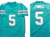 Ship from US Ray Finkle #5 Ace Ventura Football Jersey Pet Detective Movie Men's All Stitched Green Top Quality Jerseys