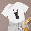 Women's T-Shirt MUMOU Red Nose Elk T Shirt Women Top Tee Funny Fashion Hop Cute Graphic Hipster Loose T-shirts Cool Aesthetic Tshirt Gym