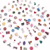 500pcs / lot mixte ventes aléatoires amulettes flottantes adaptées au verre mémoire vivante médaillons de charme flottant bijoux pendentif collier C0225