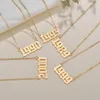 Moda Anno Numero Collane Collana con ciondolo color oro Gioielli per le donne Regalo di compleanno dal 1989 al 2000