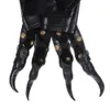 Halloween Dragon Claw Gloves Metal Studded Long Nails Artificial Leather Mittens