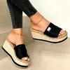 Zapatillas de moda Mujeres plataforma de verano zapatos toboganes de lujo Zapatillas de Mujer femme pantoufles dames schoenen Claquette sandale