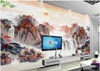 Papier peint Photo personnalisé Fonds d'écran 3D Fonds d'écran Encre Paysage Paysage TV Fond de murs Cascade Montagne Rivière Décorative Peinture Murale