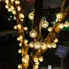 300 LED sfera di cristallo luce solare esterna IP65 impermeabile stringa fata lampade ghirlande solari da giardino decorazione natalizia 211104