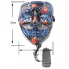 Maschera da clown luminosa di Halloween nera V parola sangue horror LED viso host EL atmosfera fluorescente puntelli spot2022179