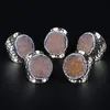 Cluster Rings Big Round Multi Couleurs Rough Druzy Stone Bead Charm Pave Strass Wide Wrap Martelé Or Réglable Manchette Ouverte Pour Femmes Edw