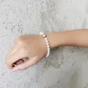 Beaded Strands Fashion Natural Faceted Stone Armband Freshwater White Pearls Bangles For Women Men smycken justerbar handgjorda fawn22