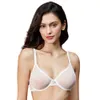 Kobiety Przezroczyste Ultra-Thin Bra Seksowna Koronka Przeglądaj przez Plus Size Bielizna C D E Kubek Dla Kobiet Bielizna 210623