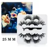 5 pares + tweezer 25mm falso mink falso falsos cílios maquiagem conjunto completo faixa olho cílios kit re500