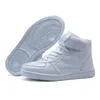 Rozmiar 31-38 Klasyczne Solidne Białe Dzieci Buty Sportowe dla dzieci Chłopcy Dziewczęta Wysokie Cięcie Moda Niepoślizgowa Sneakers Baby 211022