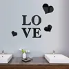 Mirrors DIY Love Letter Heart Pattern Background Decorative Mirror Crystal Wall Decoration For Living Room Mural