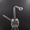 5.5Inch Mini Glass Oil Burner Bong Hookah with Carb Hole Recycler Bubbler Water Pipe Handsize Dab Rig Bongswith Downstem Oil Burner Pipes