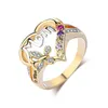 Bagues de cluster Yo Top Qualité Fête des Mères Cadeau Maman Creux Design Coeur Papillon Cristal Bague Femmes Maman Bague