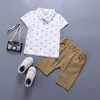 Sommerkleidung Sport T-Shirt + Lätzchen Shorts für Neugeborene Baby Jungen Mädchen Kleidung Geburtstagses Sets Säuglings-Clothi 210309