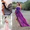 Pudcoco 2019 Pregnant Women Boho Chiffon Bandeau Beach Off Shoulder Long Dress Maternity Photography Props Maxi Dress Clothings Q0713