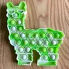 Llama Alpaca forma fiesta empujar pop burbuja popper Tie dye fidget poo-its finger puzzle Silicona exprimidor dibujos animados animales juguetes estrés juego de alivio