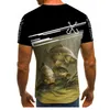 T-shirt da uomo con stampa 3D da pesca T-shirt da uomo a maniche corte moda Harajuku T-shirt unisex da streetwear estiva Sostenere l'OEM