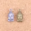 79 pièces Antique argent plaqué Bronze plaqué tête de bouddha pendentif à breloques collier à faire soi-même Bracelet résultats de Bracelet 16*8mm
