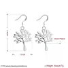 Energy tree sterling silver plated earrings size 3 8CM 1 9CM DMSE874 fashion 925 silver Plate earring jewelry Dangle & Chandelier181c