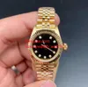 Womens Watches Sapphire Mirror 6917 26mm Black Dial Mechanical Yellow Gold Jubilee Steel Bracelet Waterproof Luxury Watch