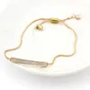 Cadena de eslabones, pulsera deslizante sencilla de moda para mujer, cordón ajustable con ajuste de diamante Kent22