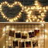 10 20 40 LED Garland Card Po Clip Led String Fairy Lights Battery Operated Christmas Garlands Wedding Year Decoration Y201020