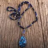 RH 패션 보헤미안 쥬얼리 자연 무작위 모양의 돌들과 함께 Druzy Links Semi Precious 펜던트 목걸이 여성 Boho 선물