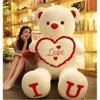 100CM BIG I Love You Teddy Bear Pluszowa zabawka Piękna ogromna nadziewana miękka niedźwiedź Lalk Lover Niedźwiedź dla dzieci Prezent urodzinowy dla dziewczyny Q0727249880