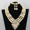 Orecchini Collana Tradizionale Matrimonio Nigeriano Perle di corallo africano Set di gioielli con perline reali grandi Regalo di anniversario per feste da donna ABG16
