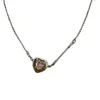 Hängsmycke Halsband U-Magical Statement Asymmetri Kärlek Hjärta Halsband för Kvinnor Rosa Rhinestone Metal Silver Color Chain Smycken
