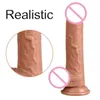 Nxy Sex Products Dildos 7 8 9 Inch Real Skin Feels Silicone Soft Dildo Sewing Realistic Penis Big Dick Toys for Women Strapon 1227