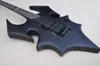 Factory Custom Unusual SHape Matte Black Electric Guitar with Double Rock BridgeBlack HardwareH PickupRosewood FretboardOffer 5536984