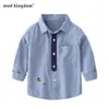 Mudkingdom Boys Koszulki Cute Cartoon Car Pattern Long Sleeve Collar Topy dla dzieci 210615