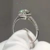 Princess Square Ring 925 Sterling Silver AU750 Plated Excellent Cut Pass Diamond Test D Color 1 ct Moissanite Rings Teen Girls