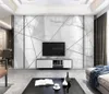Обои Bacal Custom Wallpaper Серый Белый Геометрия Телевизор Фон Стена Украшения Дома Гостиная Спальня 3D Papel De Parede