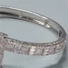 14K Gold Men Ladies Cubic Zirconia Diamond Baguette Square Bangle Armband Öppningsstorlek Hiphop smycken 162 R29626916