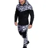 Snygg Bar Mäns Camouflage Kör Jogging Passar Kläder Sport Set Lång TrackSuit And Pants Gym Fitness Workout Tights Kläder # X0610
