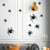 Autocollant mural imprimé araignée 3D, 12 pièces/ensemble, décor effrayant d'halloween, autocollants décoratifs tridimensionnels de fête, bricolage, décoration de fête