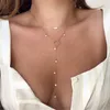 2021 Fashion Double Layer for Women Pearl Long Pendant Necklace Trend Choker Chain Jewelry Gifts